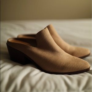 Slip on heeled mules